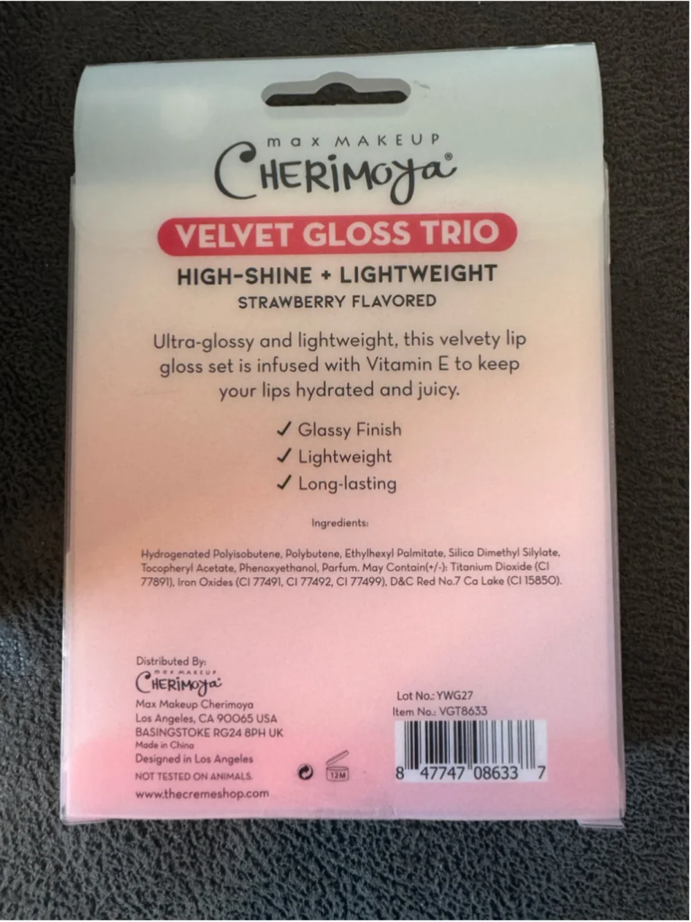 Cherimoya Velvet Gloss Trio Lip Balm & Gloss